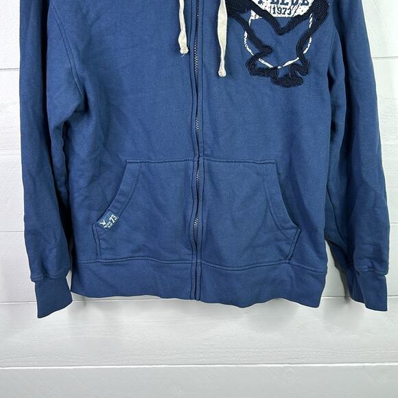 PACIFIC BLUE Blue Eagle Full Zipper Hoodie Jacket Size Small - Picture 6 of 10